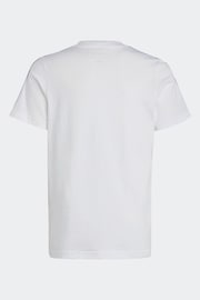 adidas White Essentials 3 Stripes 100% Cotton T-Shirt - Image 7 of 10