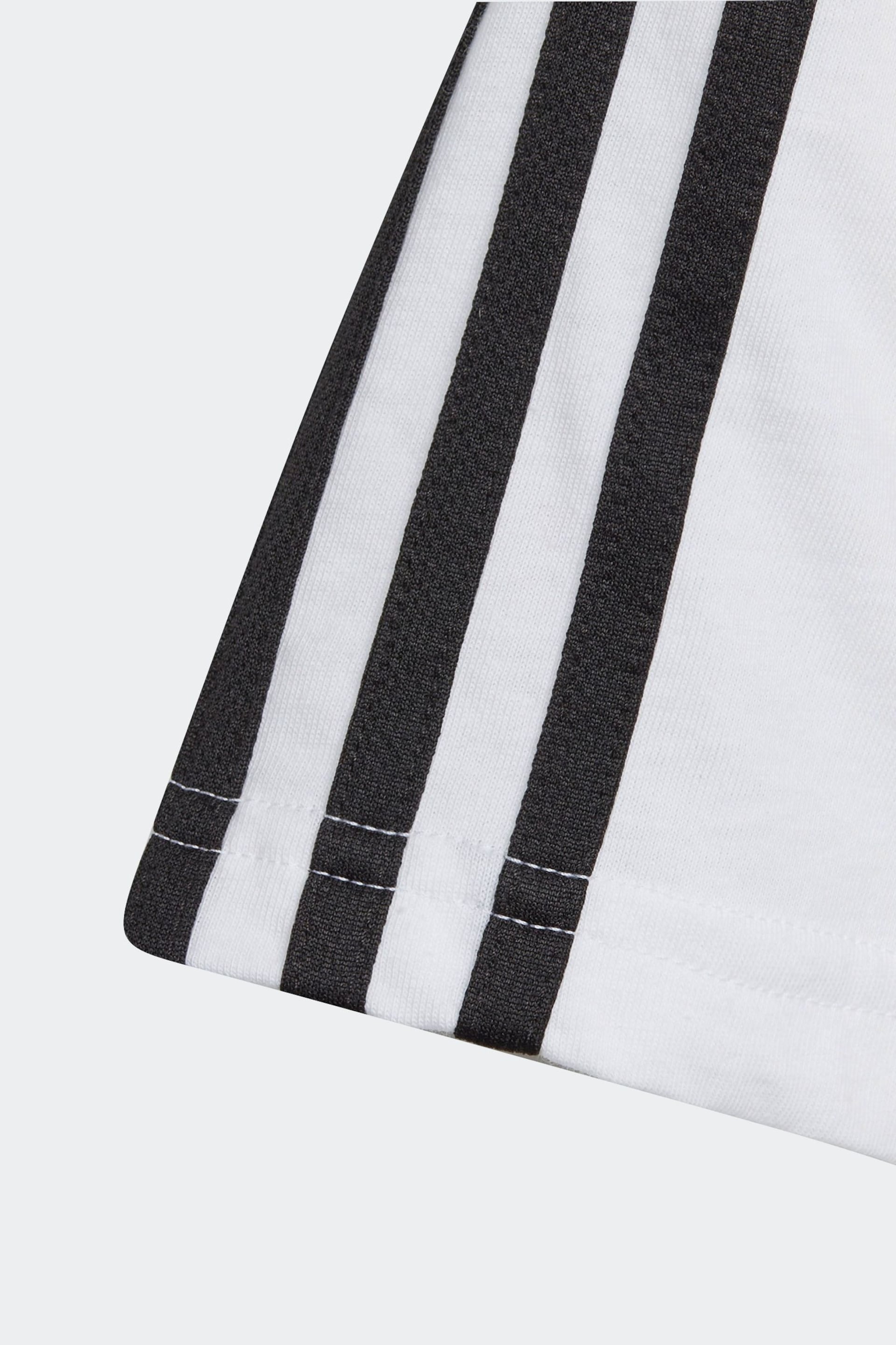 adidas White Essentials 3-Stripes Cotton T-Shirt - Image 9 of 10