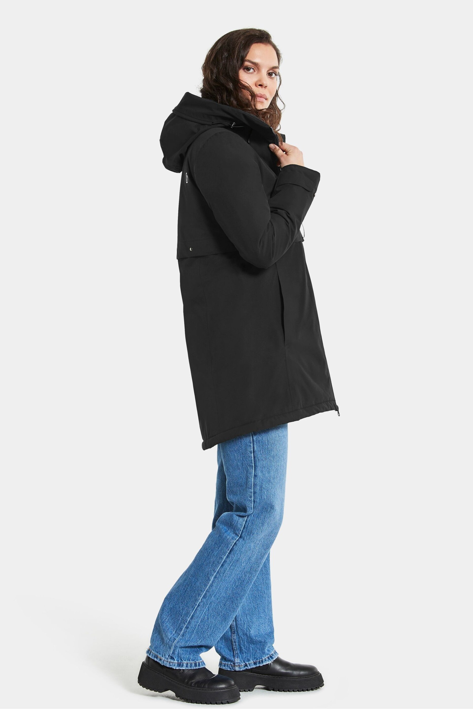 Didriksons Helle Wns Parka 5 Black Jacket - Image 5 of 5