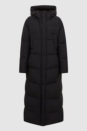 Reiss Black Tilde Longline Hooded Puffer Coat - Image 2 of 8