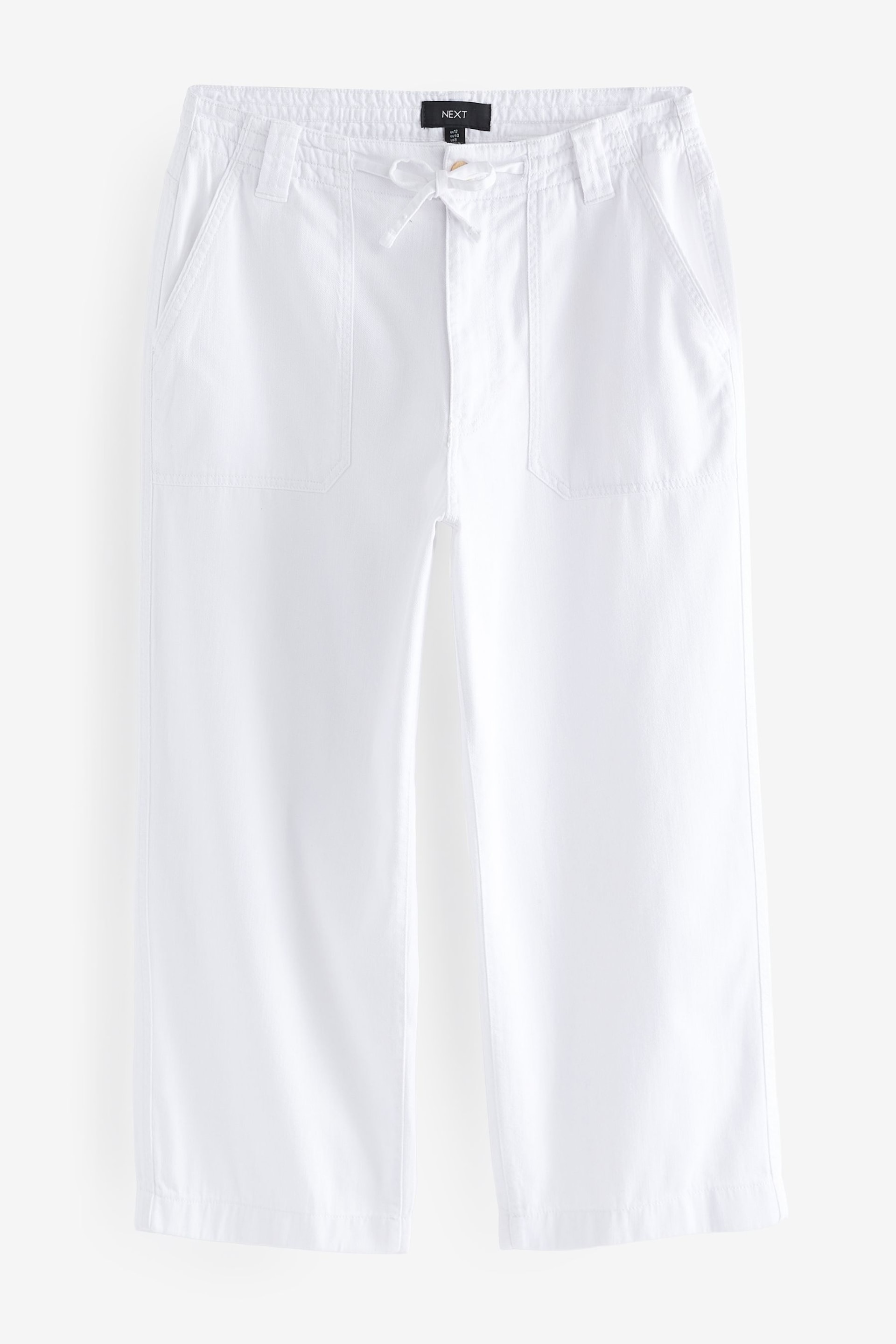 White Cargo Utility Cropped Lightweight Trousers - Image 5 of 6