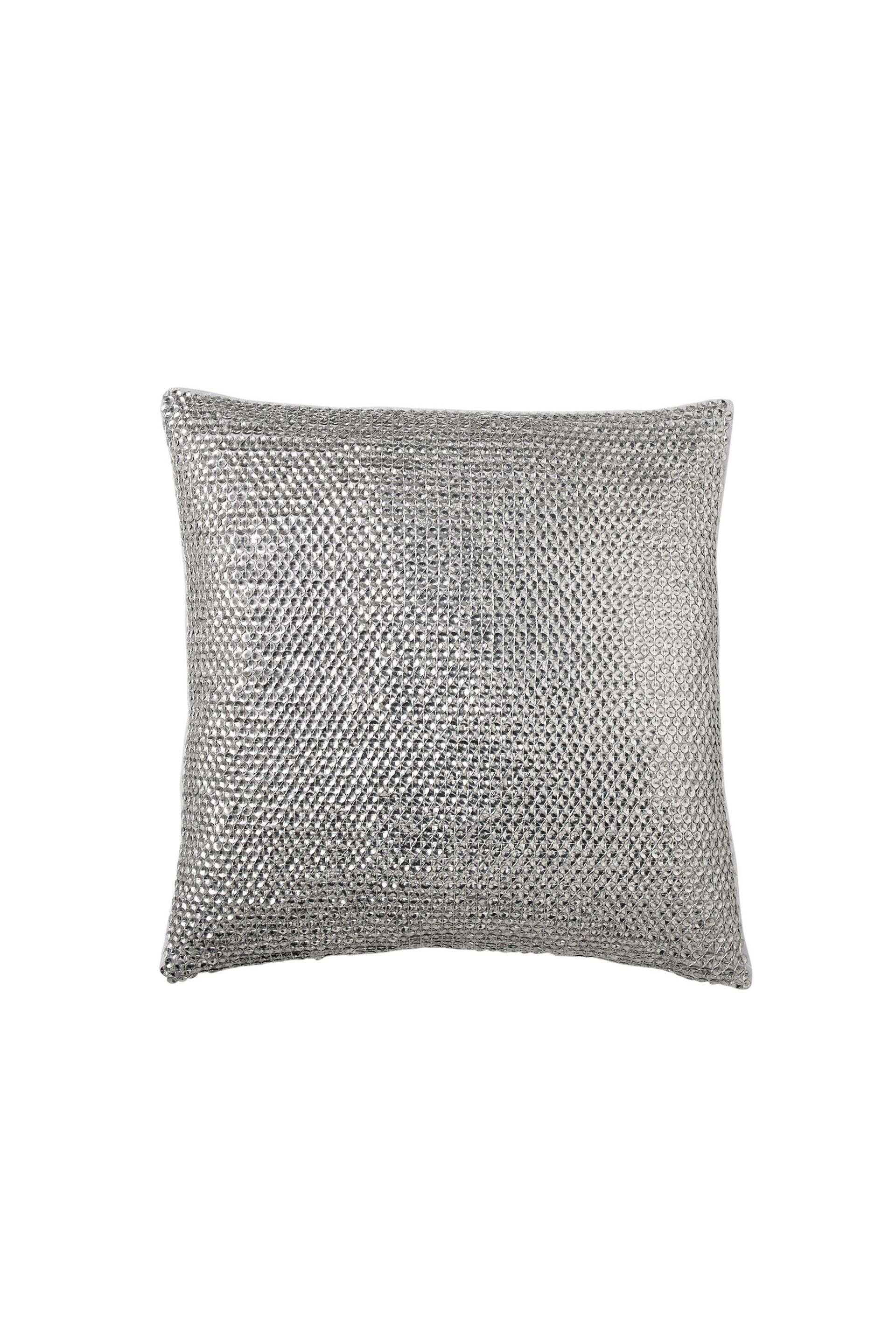 Donna Karan Silver Silky Stripe Cushion - Image 4 of 5