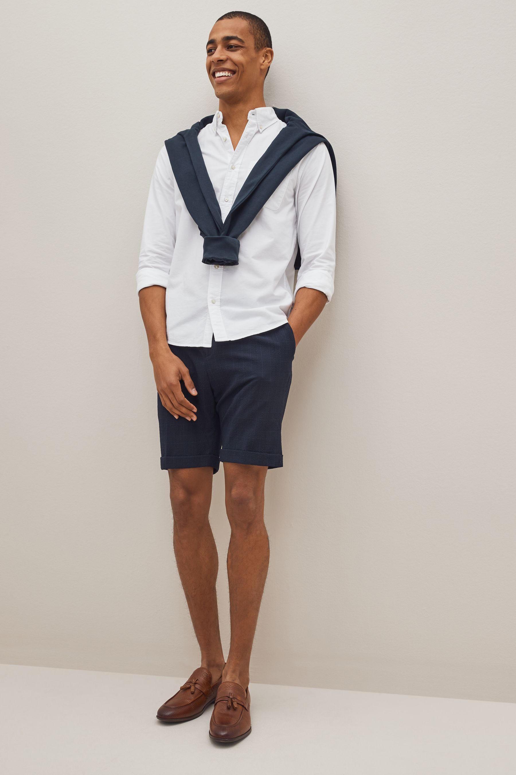 Navy shorts suit online