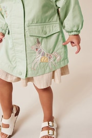 Sage Green Shower Resistant Cotton Trench Coat (3mths-7yrs) - Image 4 of 7
