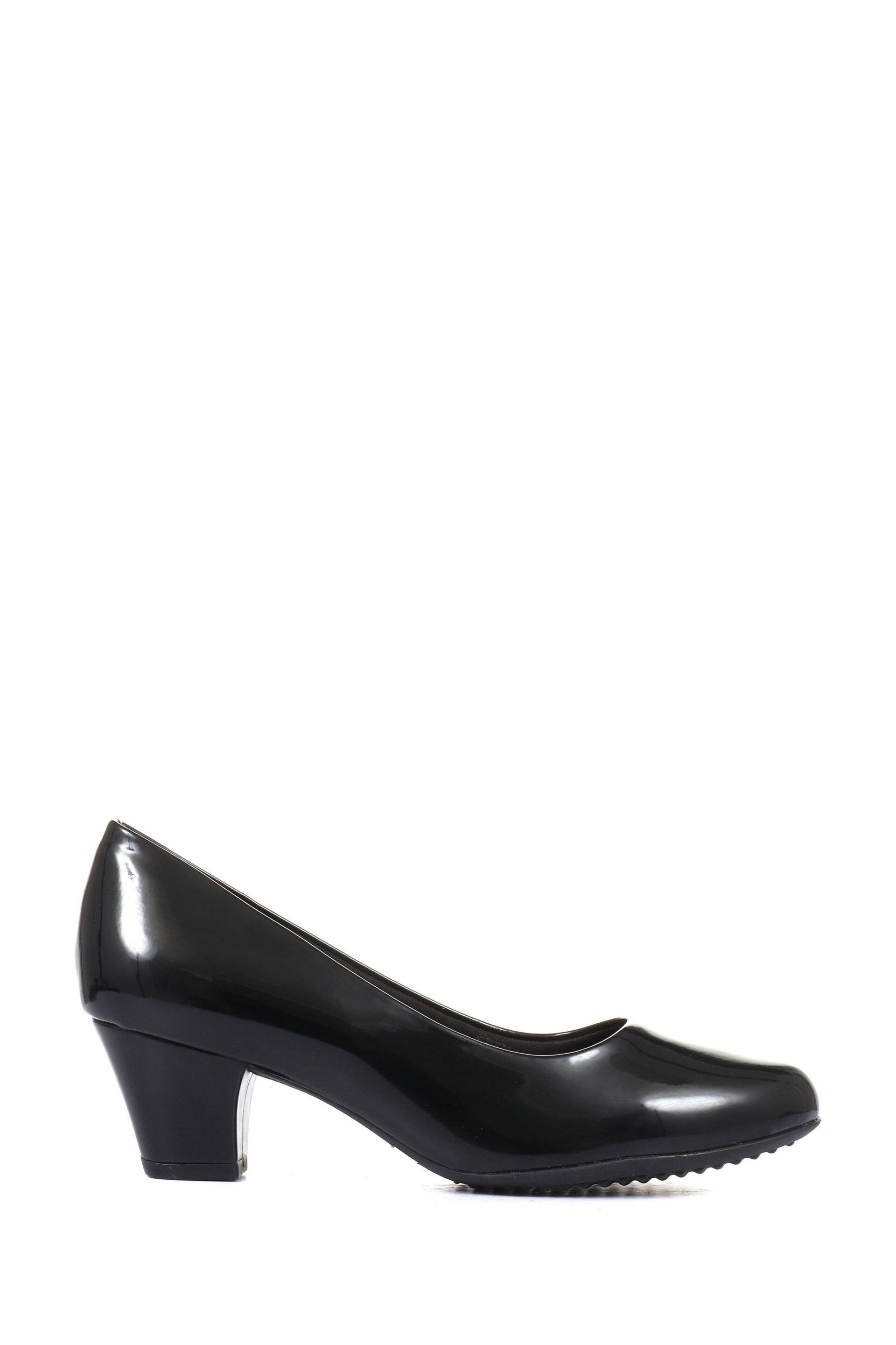 Pavers Black Patent Pavers Heeled Court Shoes - Image 2 of 6