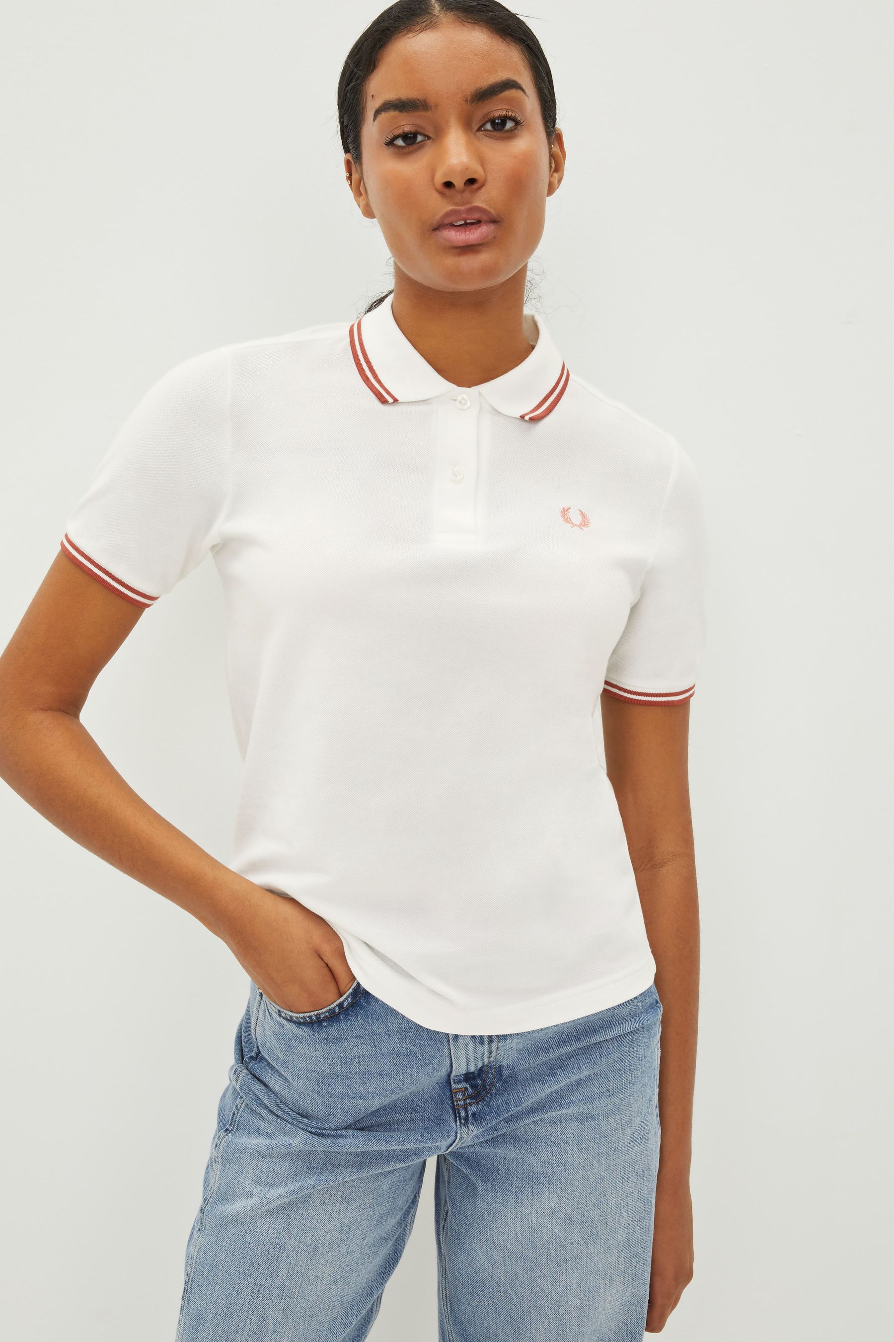 Buy Fred Perry White Womens Twin Tipped Polo Shirt from Next Lithuania