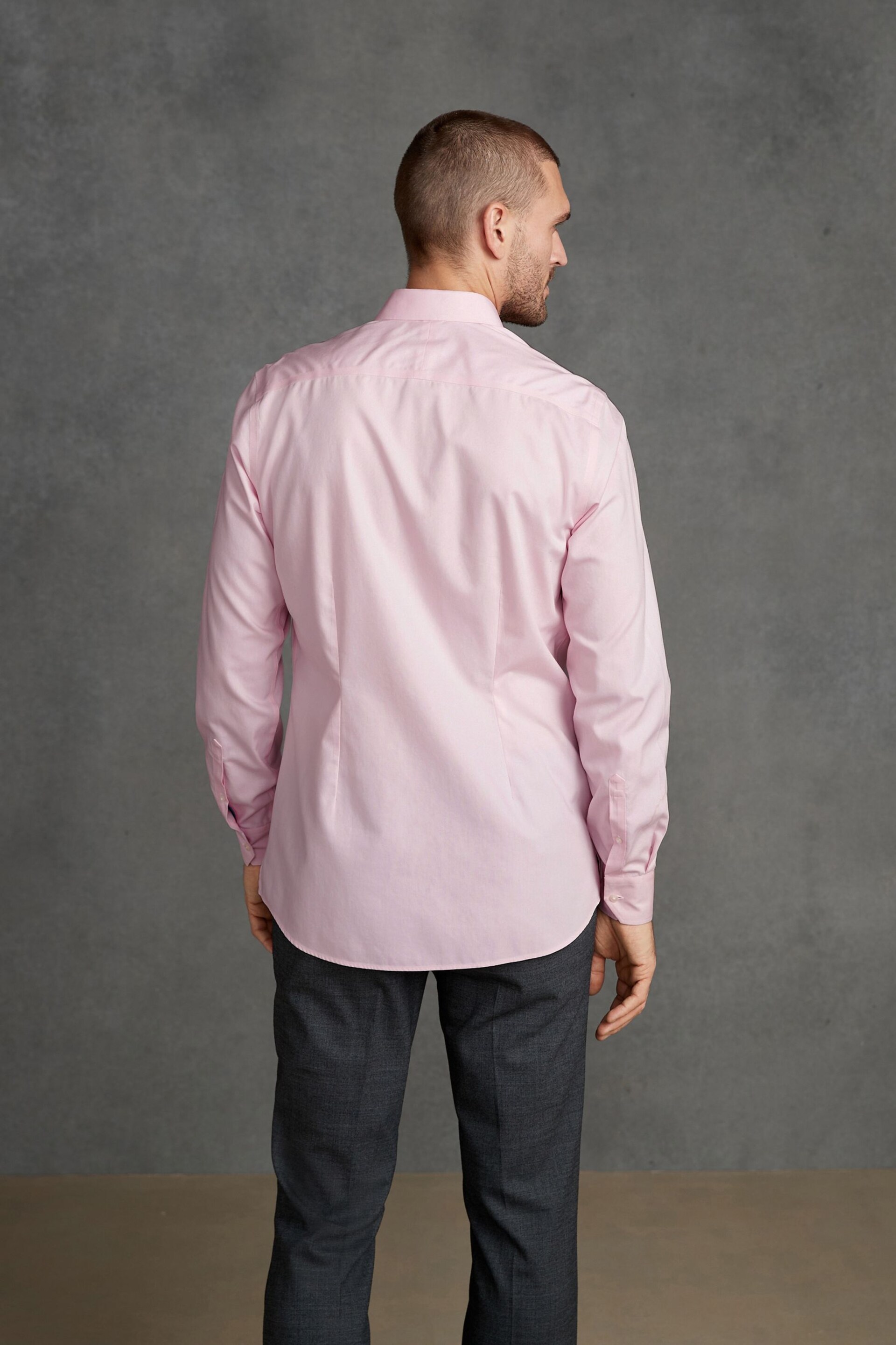 Pink Slim Fit Signature Super Non Iron Single Cuff Shirt - Image 2 of 8