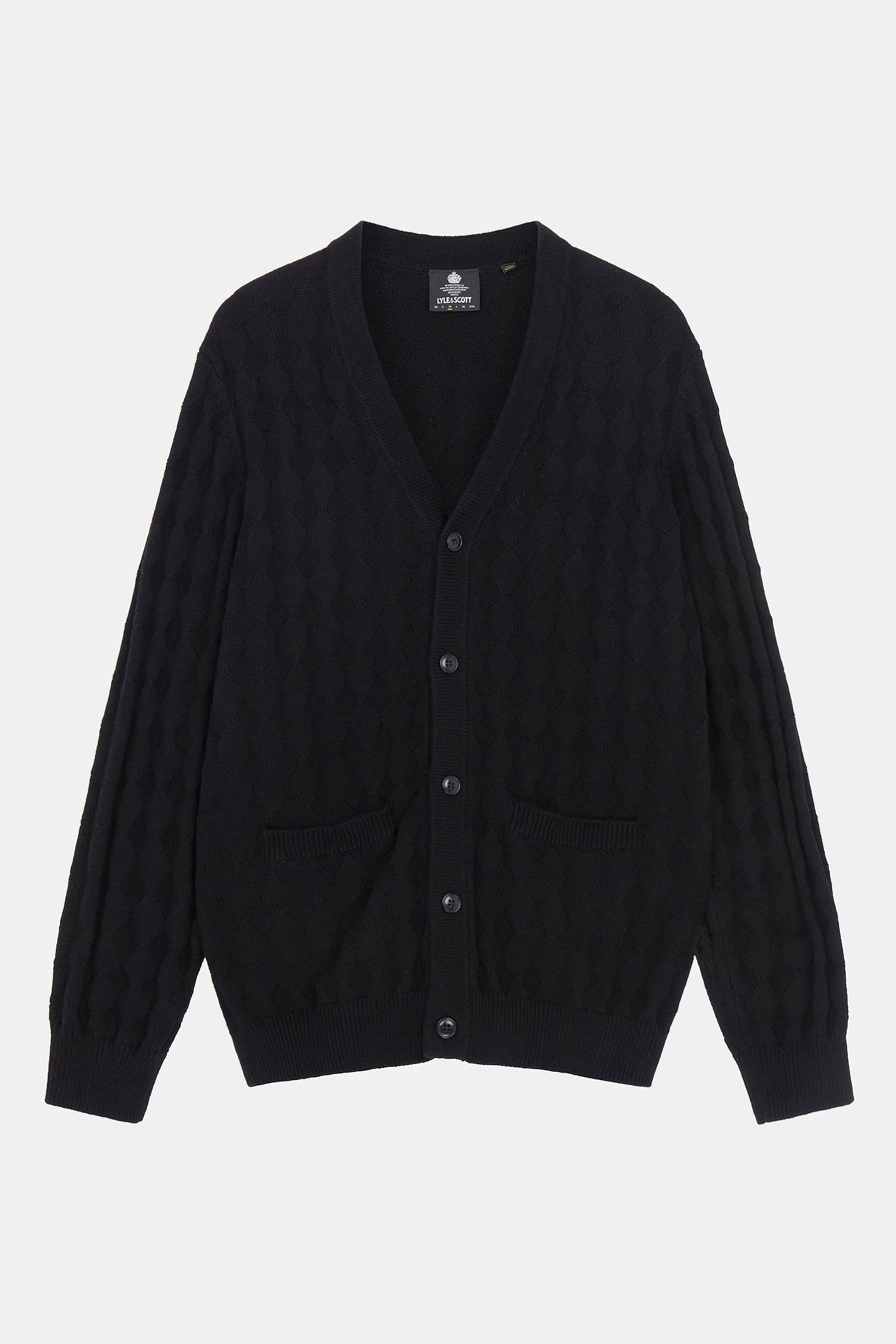 Buy Lyle Scott Argyle Pattern Black Cardigan from Next Luxembourg