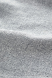 Grey Grandad Collar Linen Blend Long Sleeve Shirt - Image 6 of 6