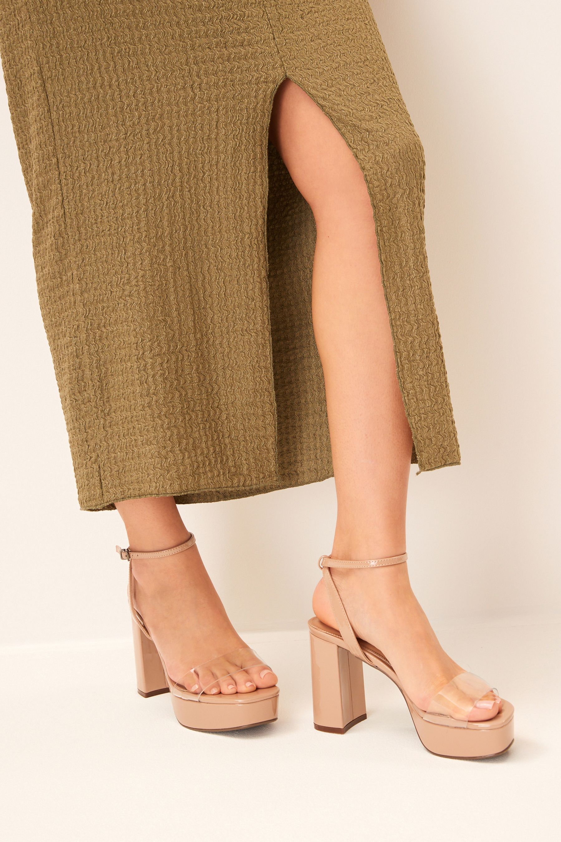 Buy Nude Cream Forever Comfort Vinyl Platform Sandals from Next Luxembourg