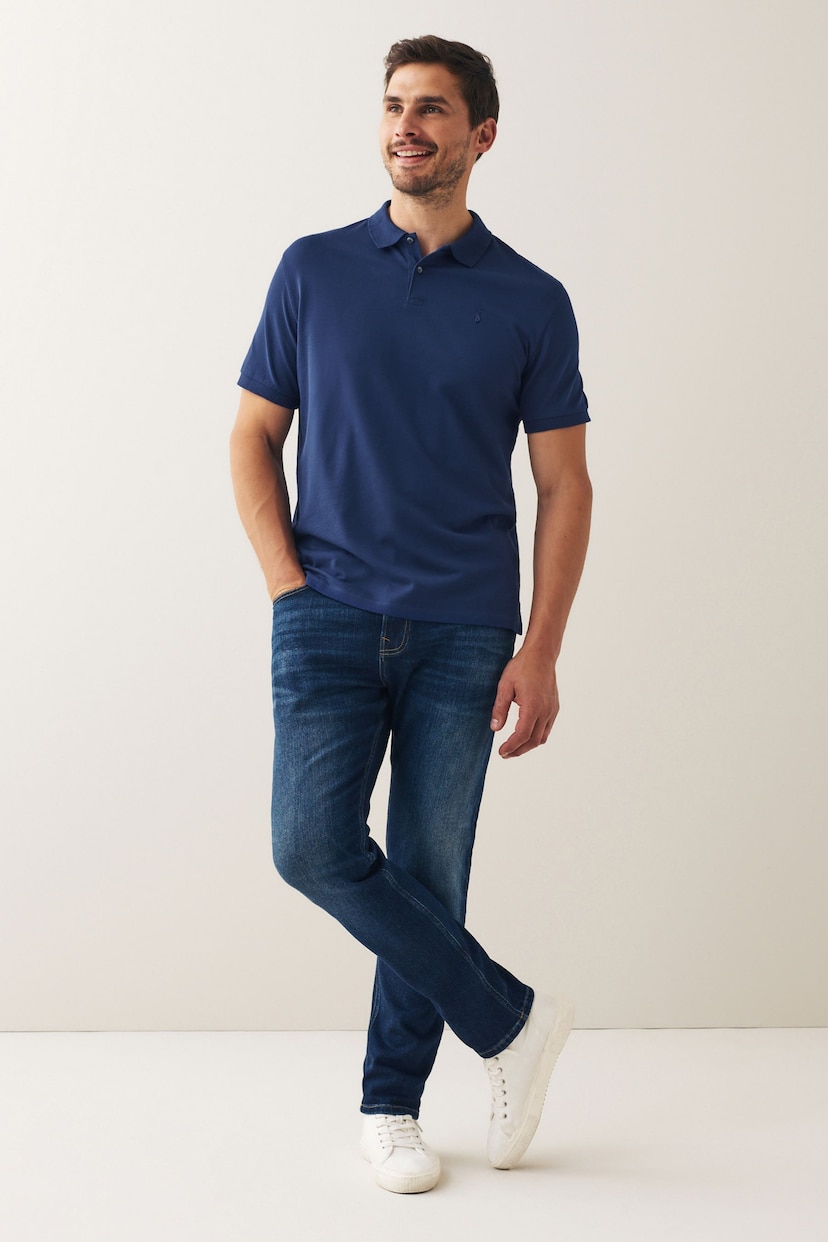 Blue Rich Regular Fit Short Sleeve Pique Polo Shirt - Image 2 of 4