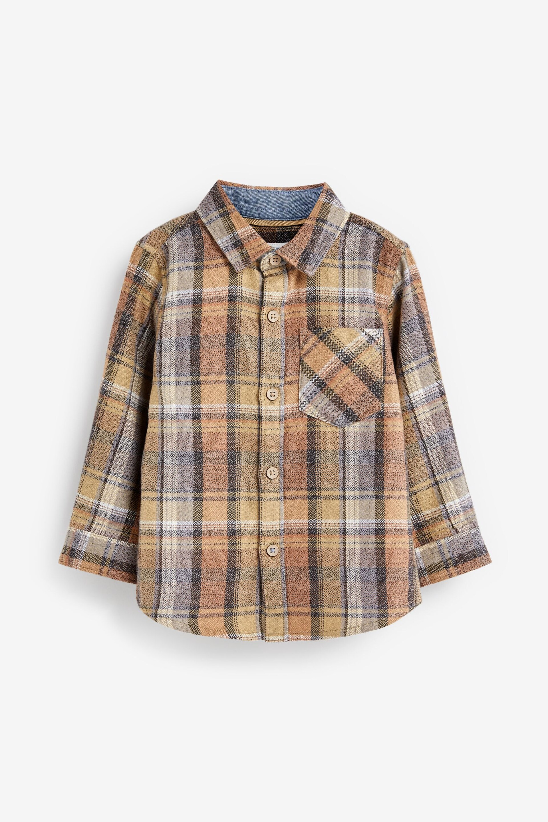 Tan Brown Long Sleeve Check Shirt (3mths-7yrs) - Image 4 of 5