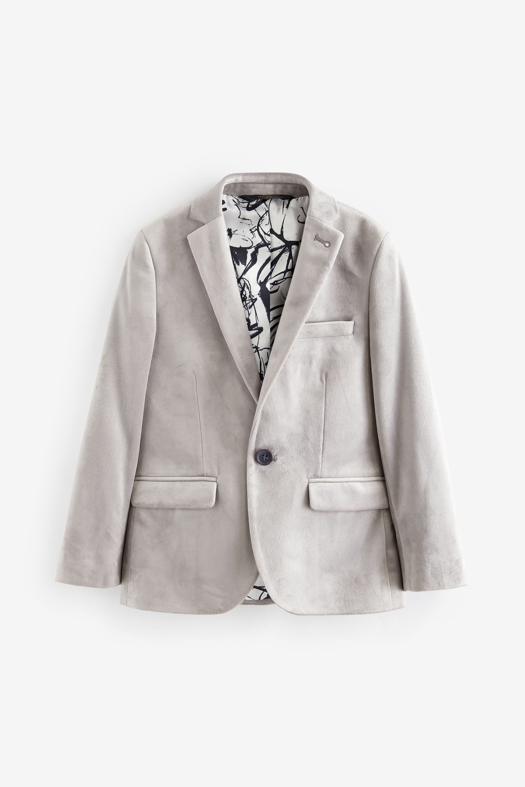 Buy Light Grey Velvet Jacket 3 16yrs from the Next UK online shop