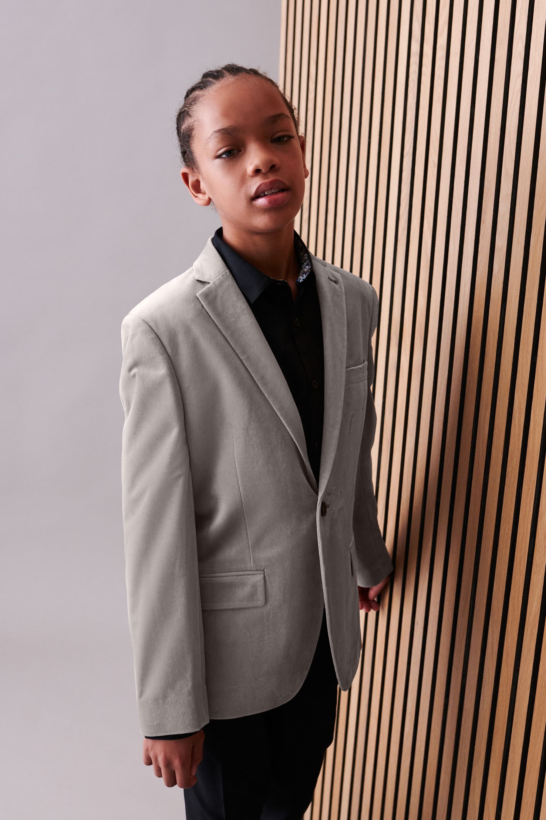 Velvet grey suit hot sale