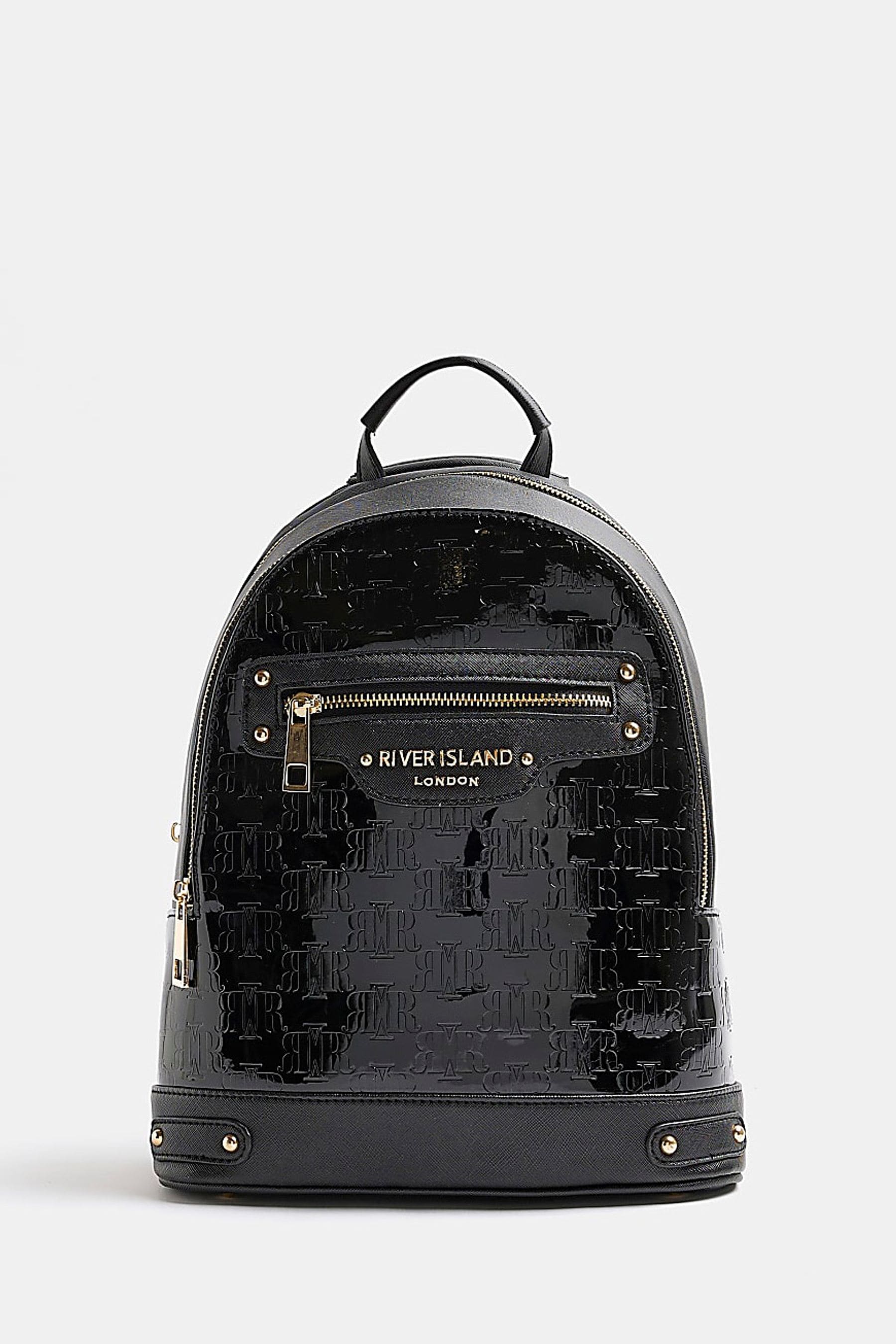 River island black backpack store