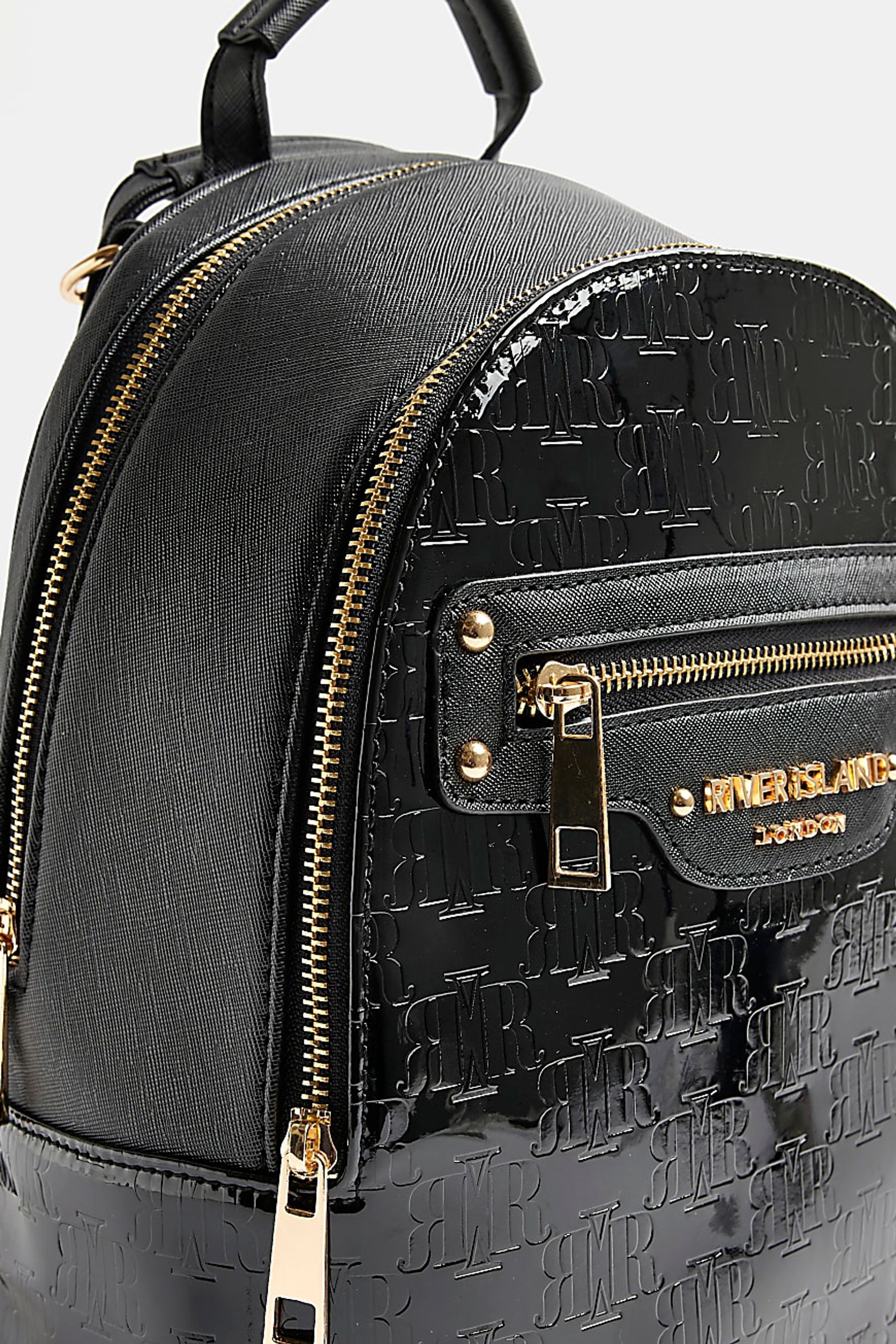 Buy River Island Black Monogram Backpack from Next Luxembourg