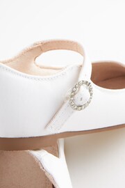 White Satin (Stain Resistant) Wide Fit (G) Square Toe Mary Jane Occasion Shoes - Image 4 of 5