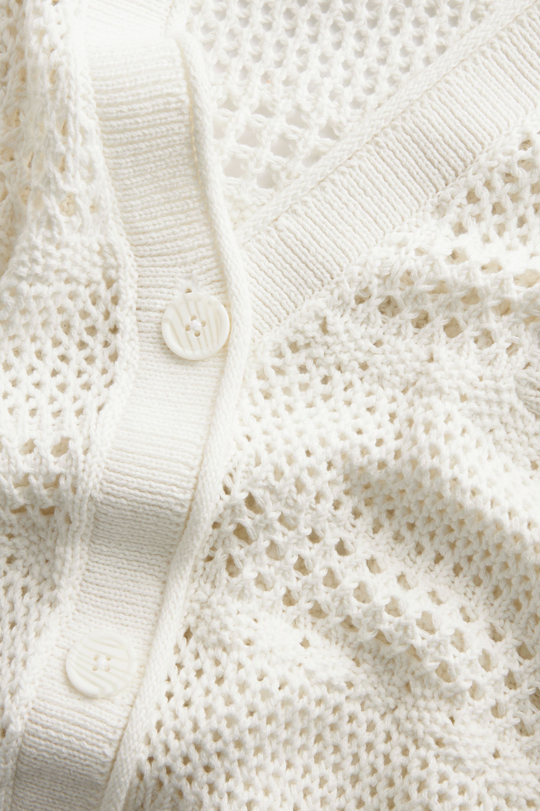 Buy Ecru Cream 100 Cotton Stitch Detail Cardigan from the Next UK online shop