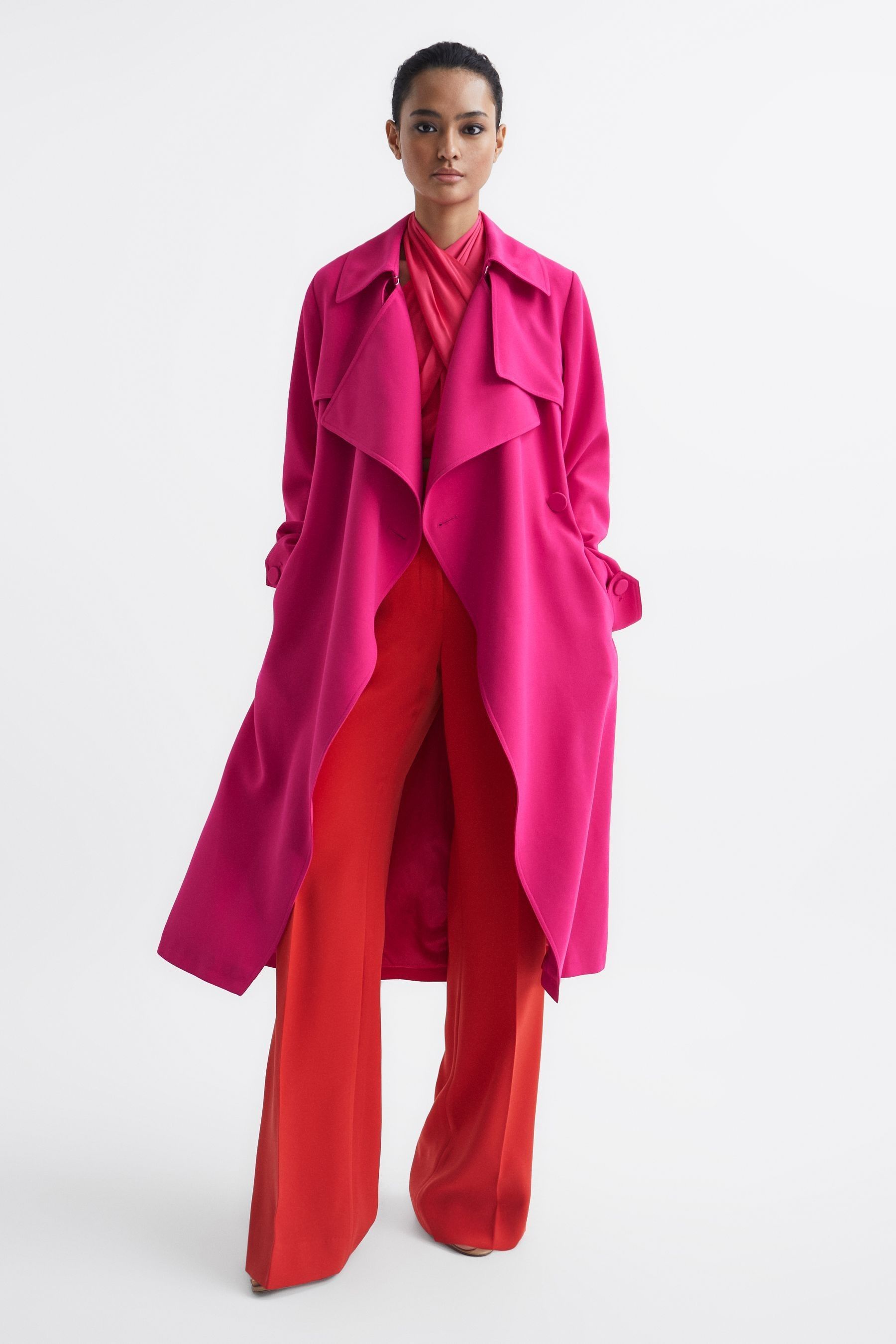 Buy Reiss Pink Eden Belted Trench Coat from the Next UK online shop