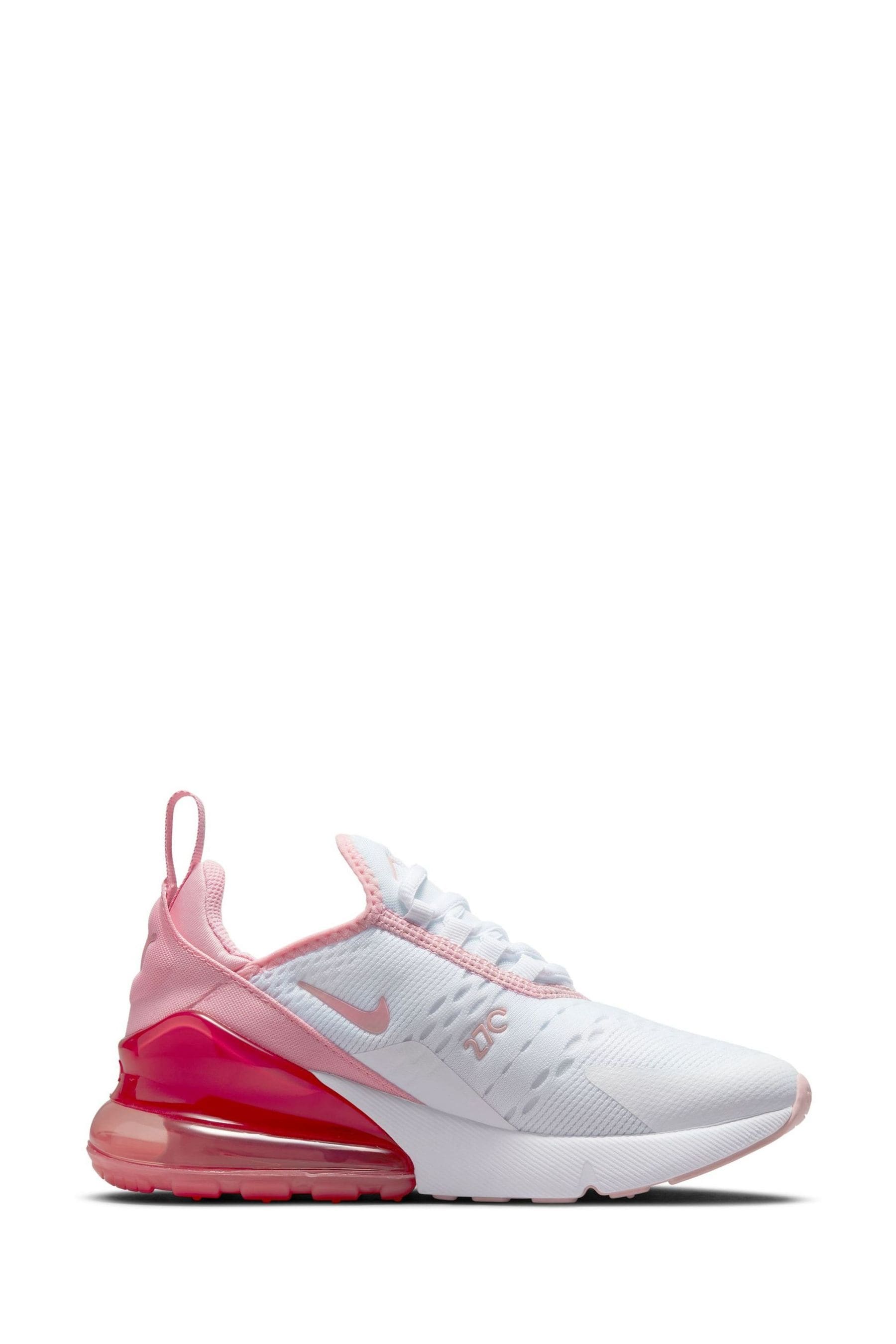 Buy Nike White Pink Youth Air Max 270 Trainers from Next Denmark
