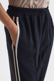 Reiss Navy Odell Wide Leg Pull On Trousers - Image 4 of 7