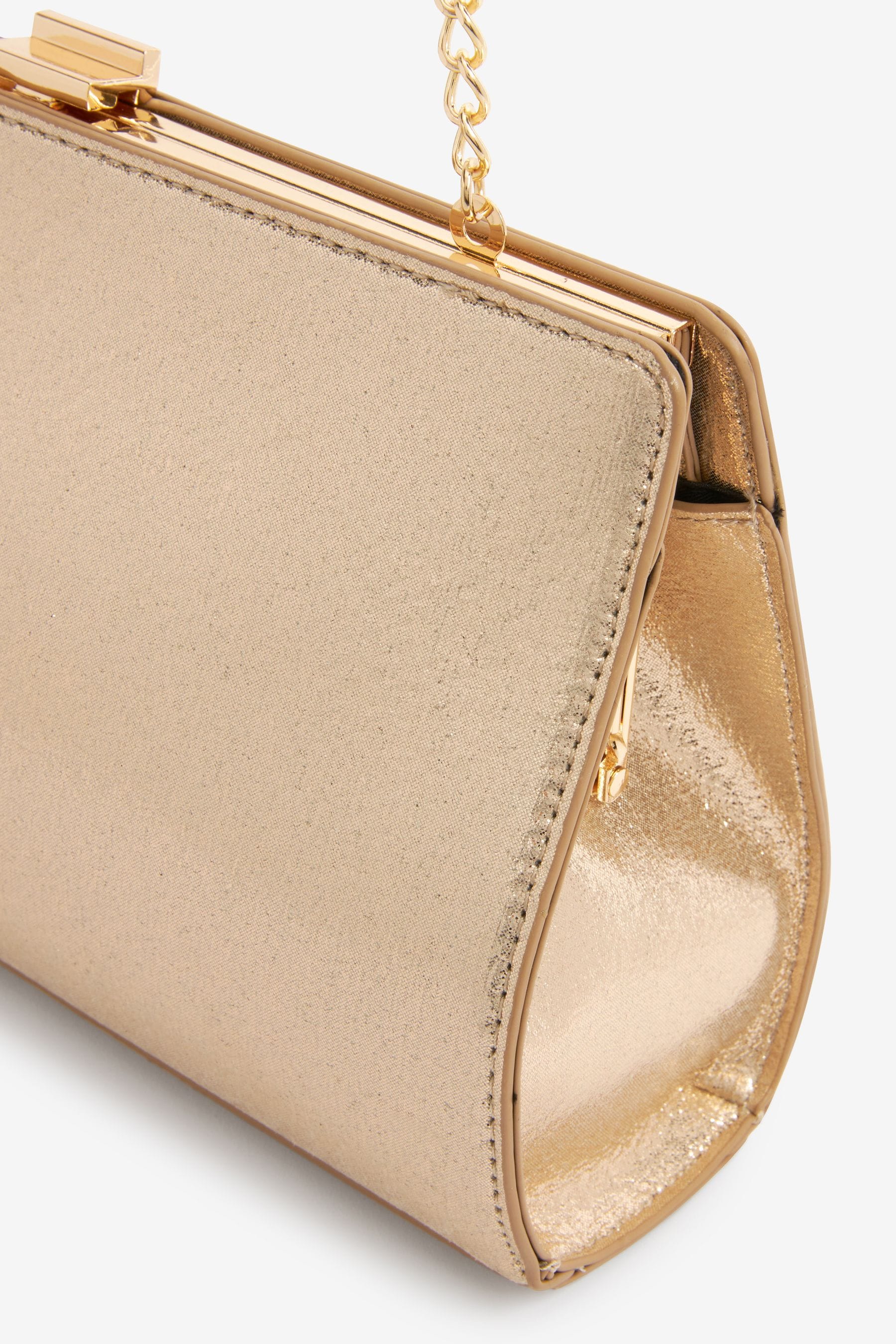 Gold Structured Clutch Bag