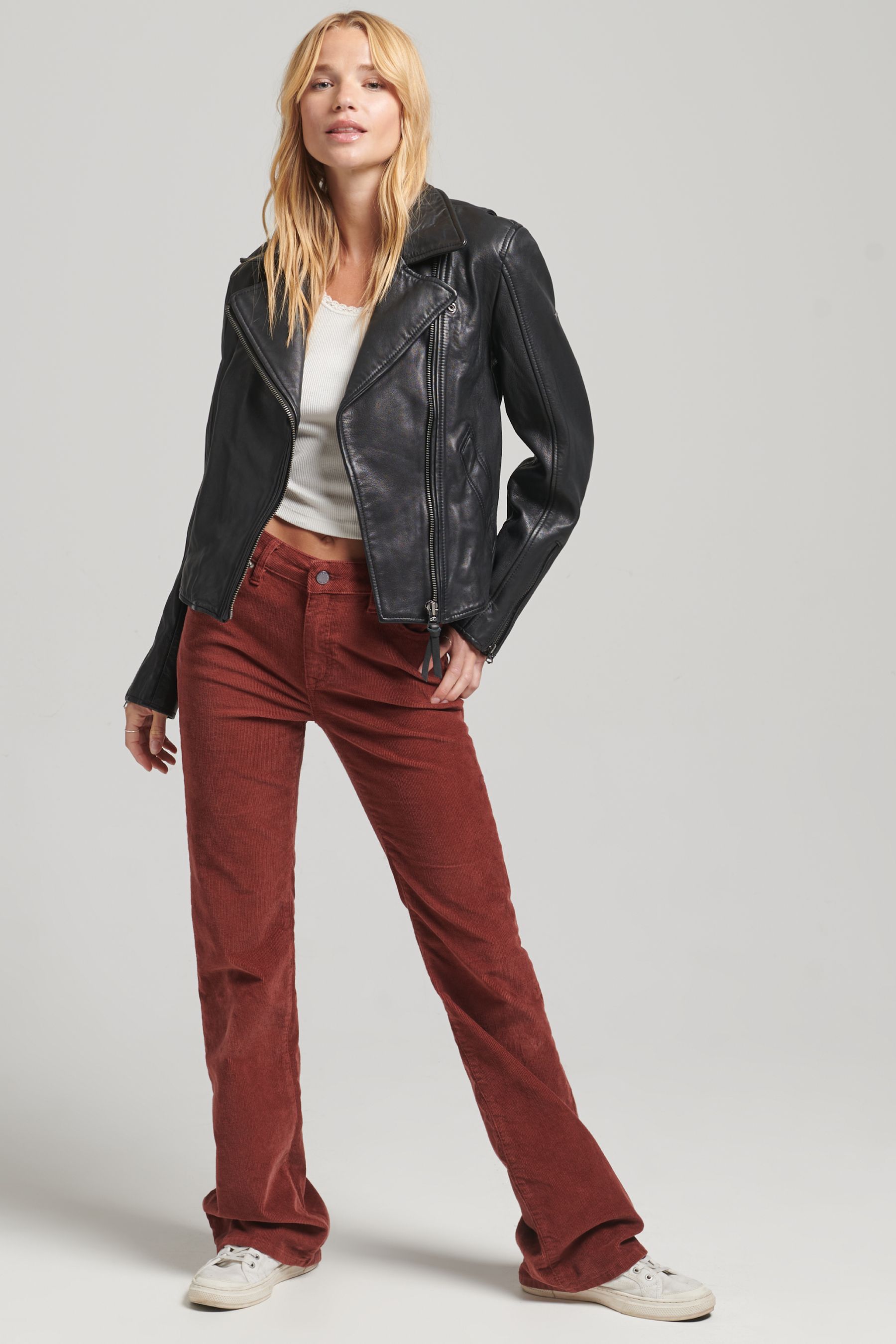Buy Superdry Black Vintage Leather Biker Jacket from Next Luxembourg