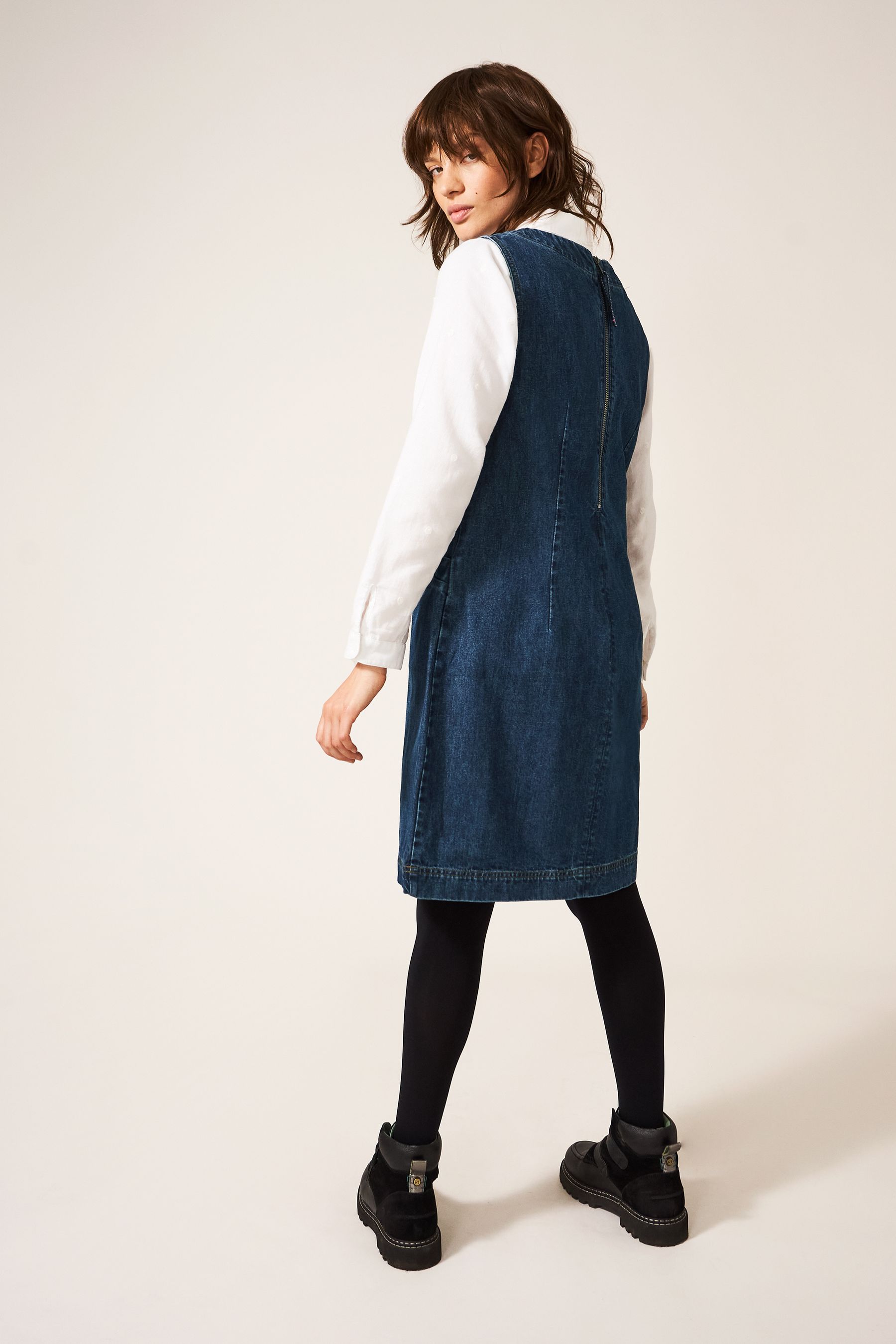 Buy White Stuff Blue Lothbury Organic Denim Pinny Dress from Next Luxembourg