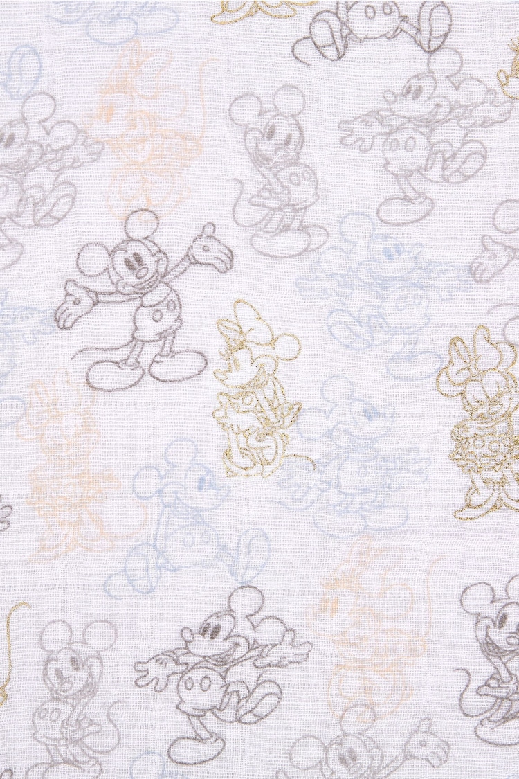 aden + anais White Anais™ Large Disney BaMinnie Mouse 100% Cotton Muslin Blankets 3 Pack - Image 6 of 6