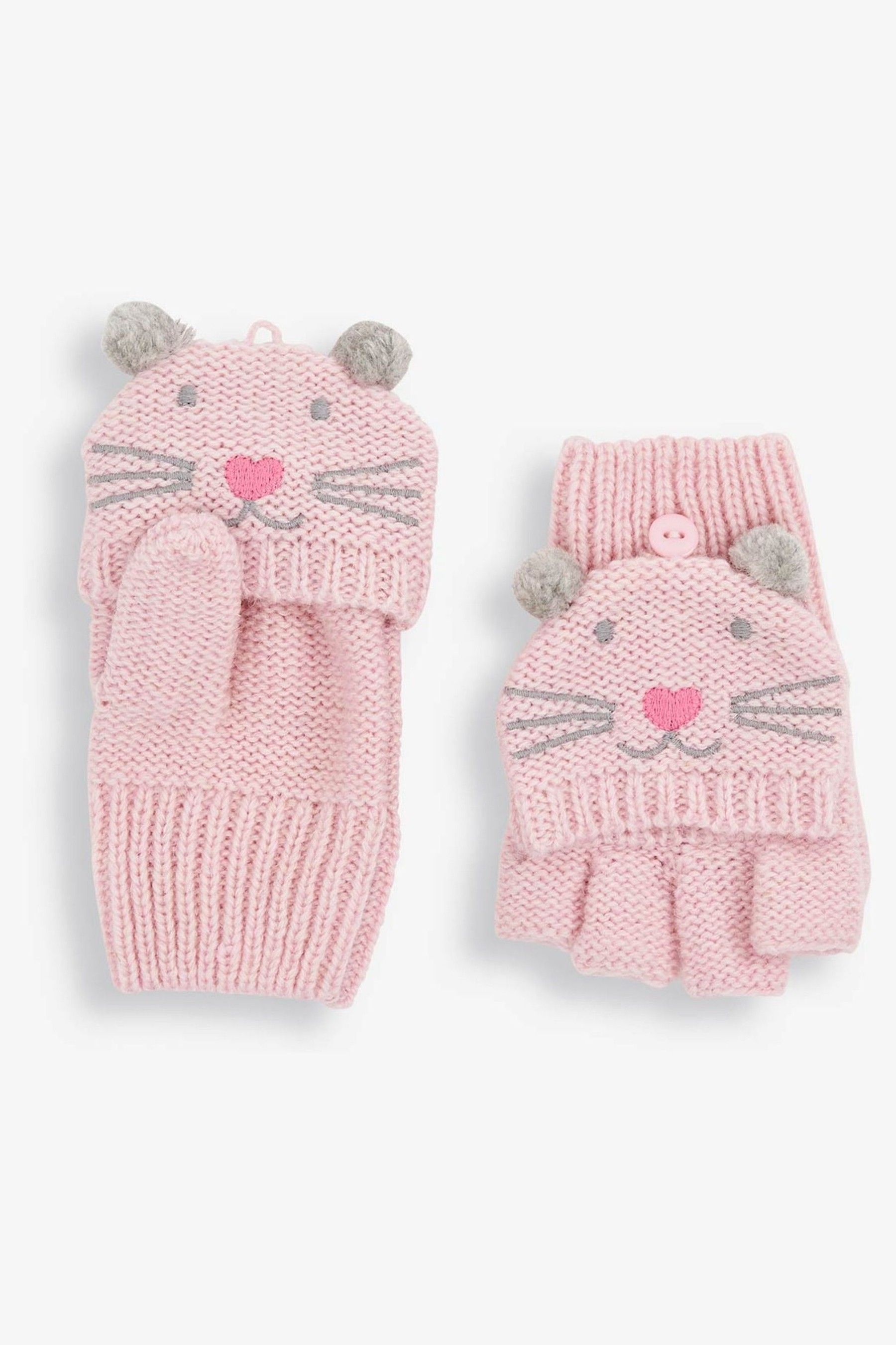Buy JoJo Maman Bebe Pink Girls Cat Gloves from the Next UK online shop