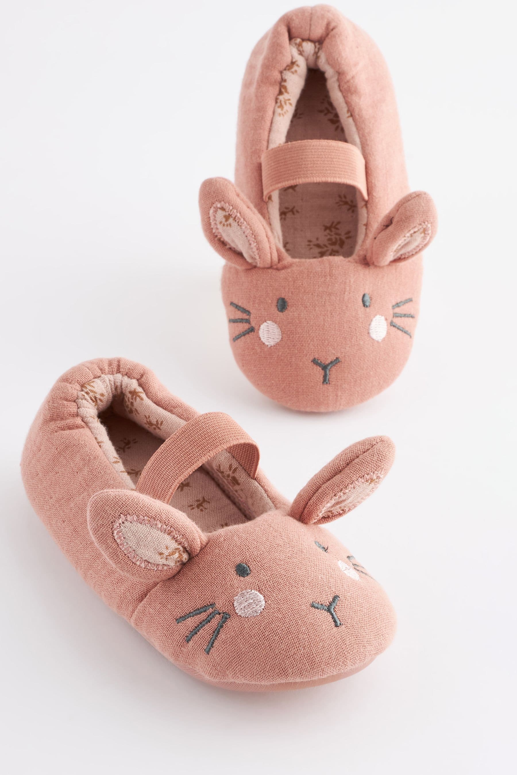 Buy Pink Bunny Mary Jane Slippers from Next Luxembourg