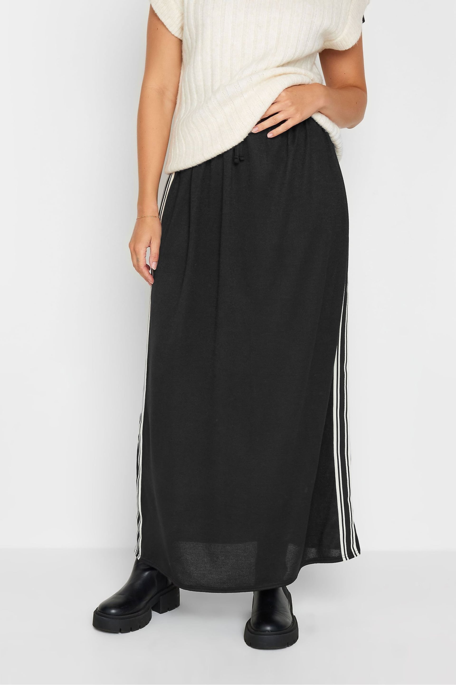 Long Tall Sally Black Stripe Panel Skirt - Image 1 of 3