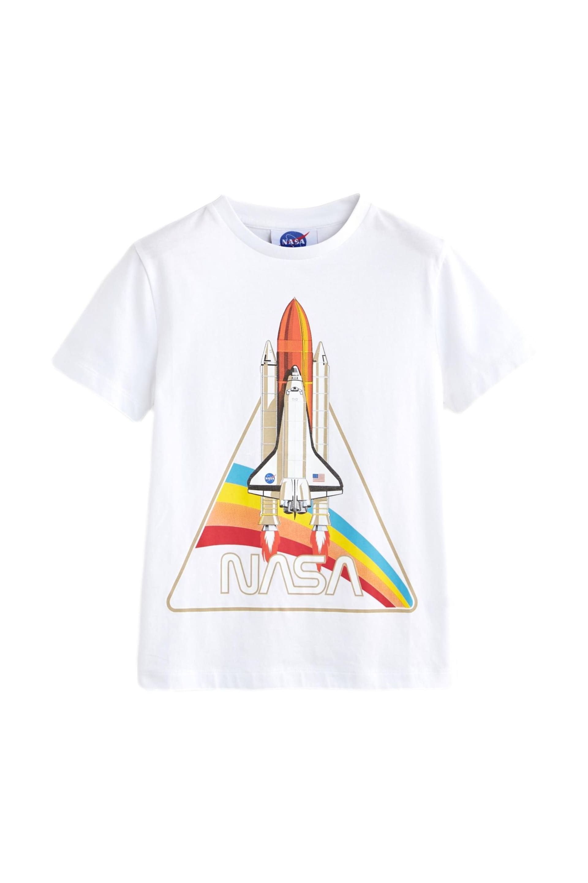 White Licensed NASA Print T-Shirt (3-16yrs) - Image 1 of 3