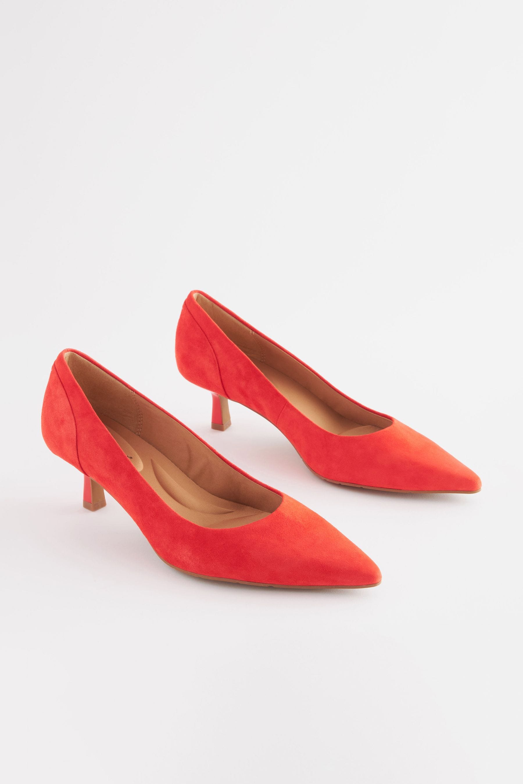 Orange kitten heel shoes on sale