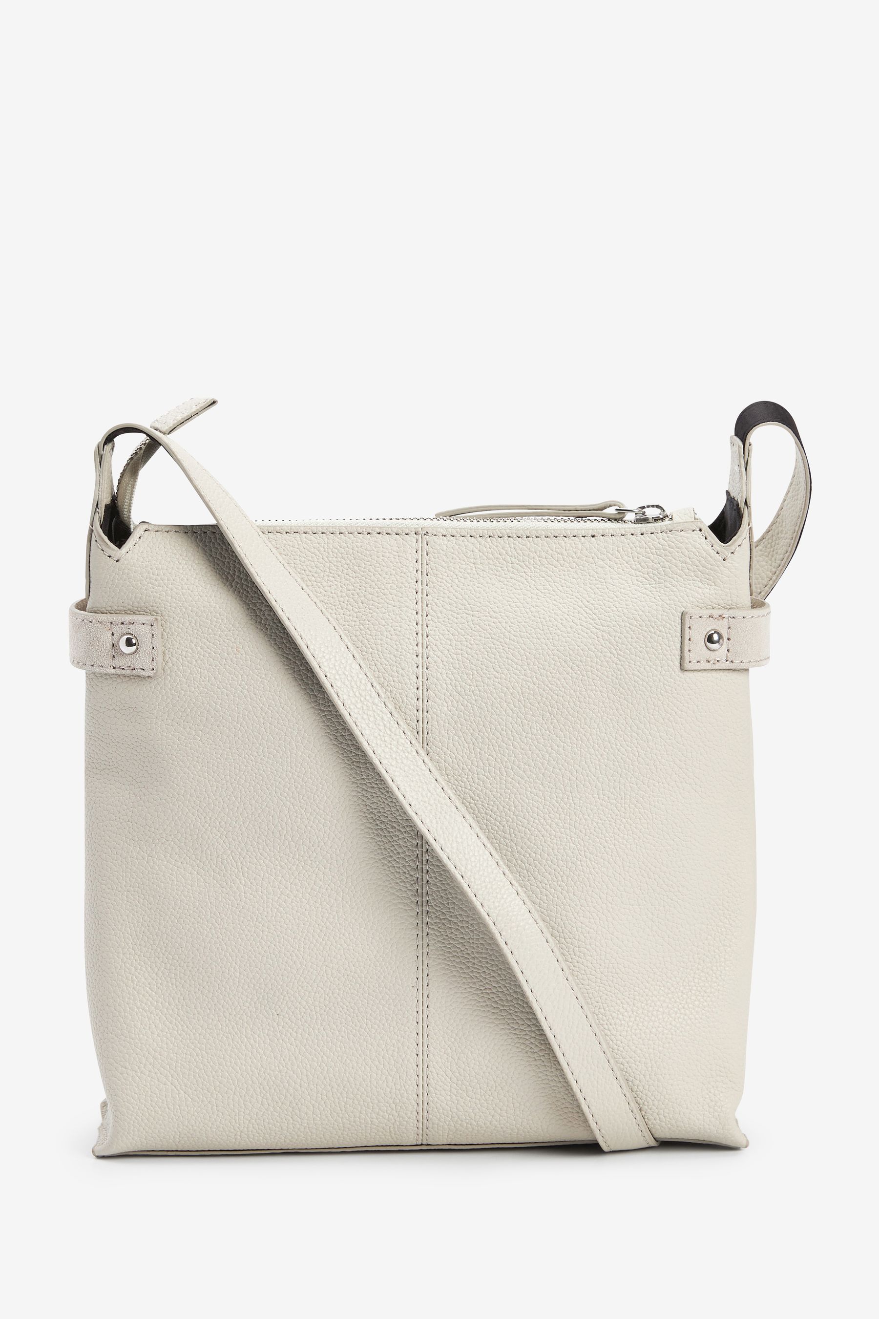 Buy Bone Cream Leather Pocket Messenger Bag from the Next UK online shop