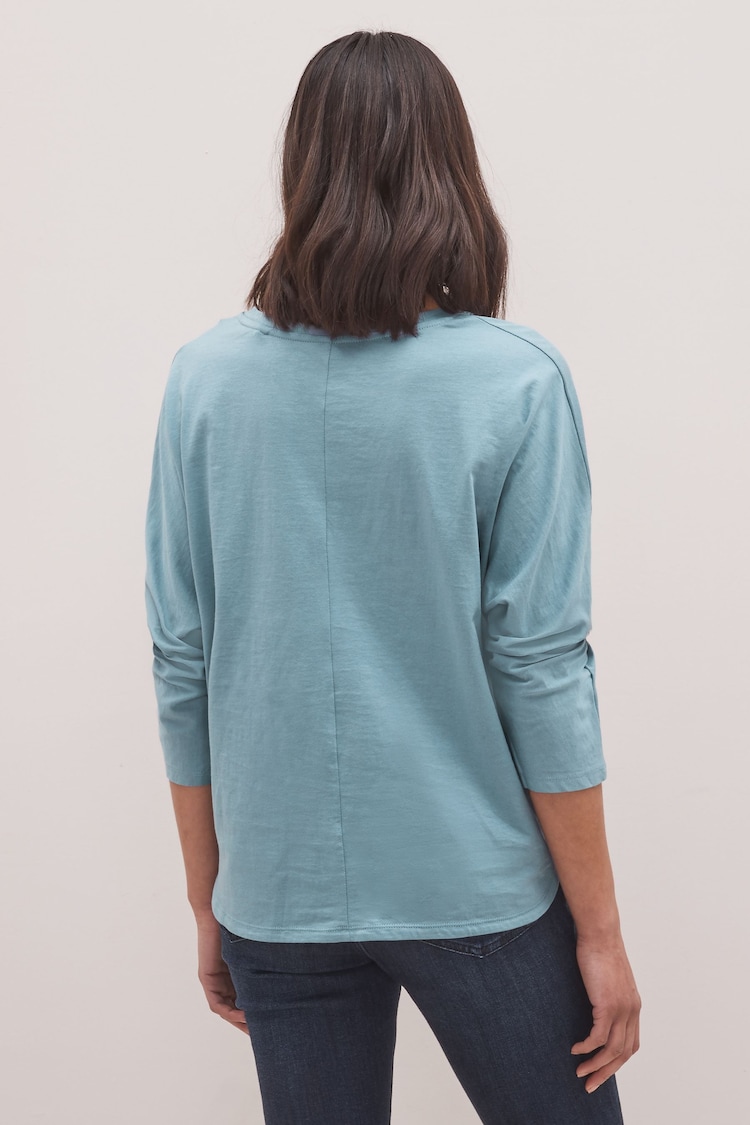 Pale Blue 3/4 Length Sleeve 100% Cotton T-Shirt - Image 1 of 2