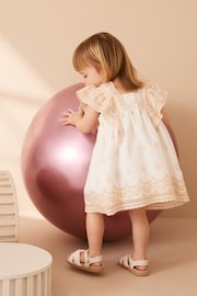 White/Cream Cotton Broderie Dress (3mths-8yrs) - Image 3 of 9