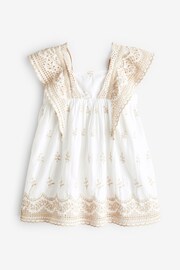 White/Cream Cotton Broderie Dress (3mths-8yrs) - Image 5 of 9