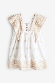 White/Cream Cotton Broderie Dress (3mths-8yrs) - Image 6 of 9