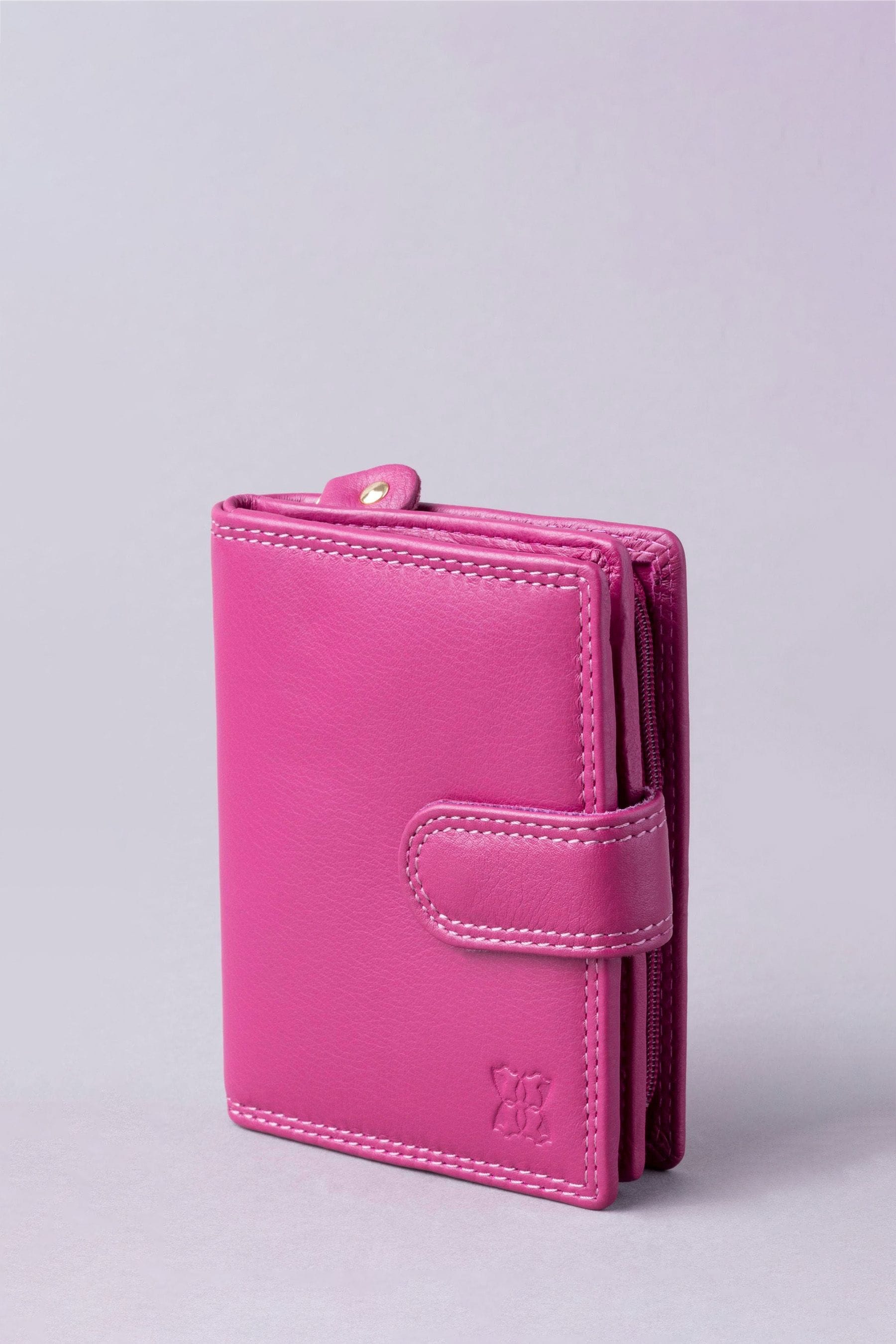 Lakeland Leather Cranberry Small Leather Tab Purse