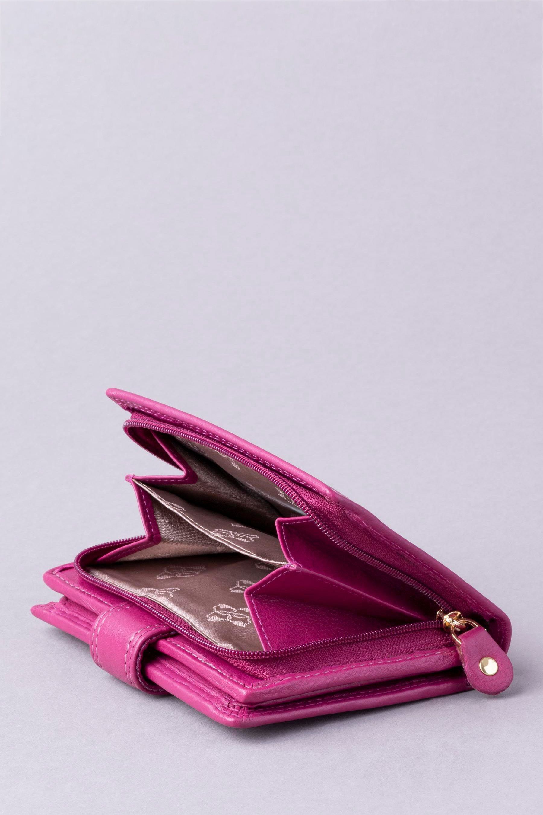 Buy Lakeland Leather Cranberry Small Leather Tab Purse from Next Ireland