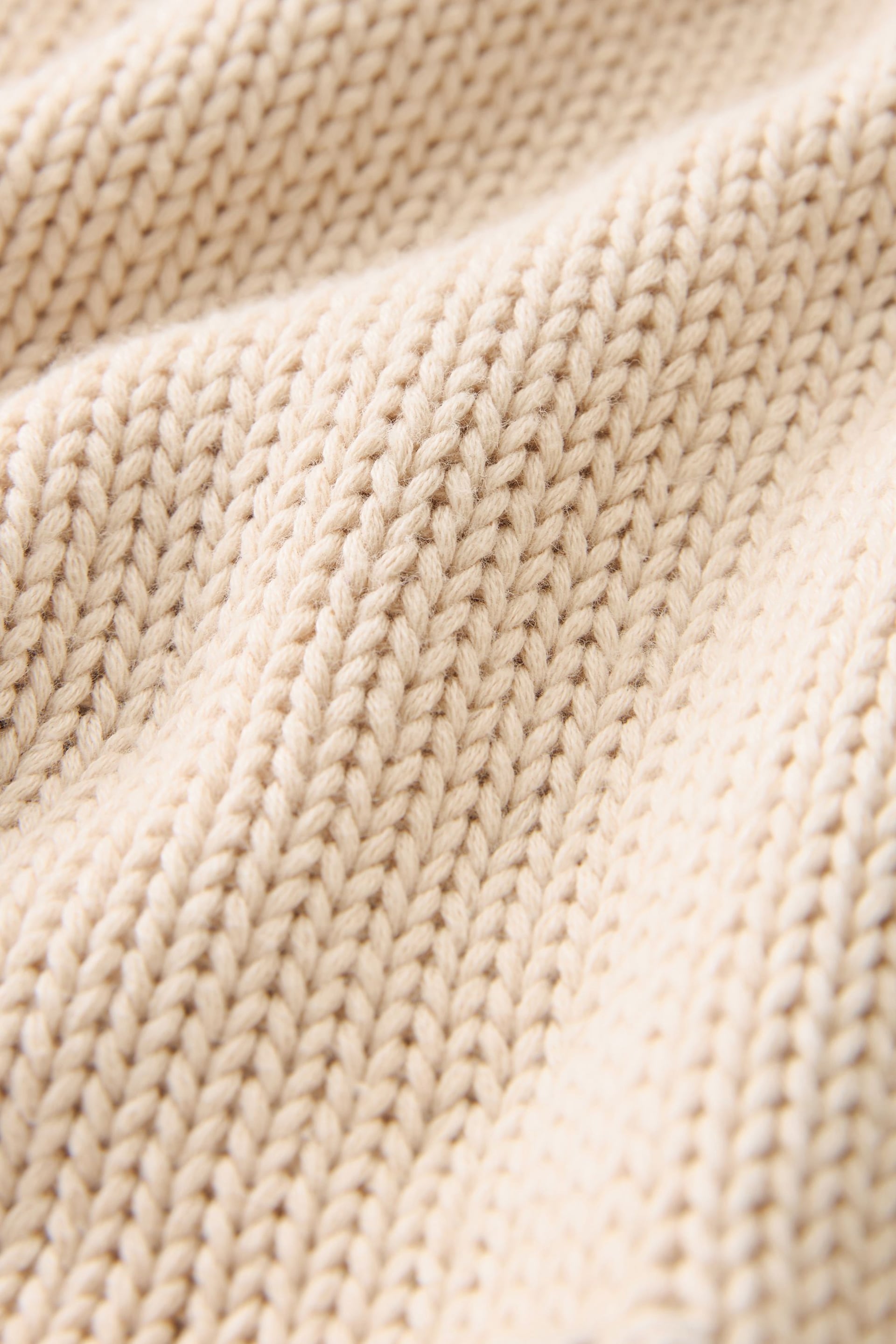 Neutral Brown 100% Cotton Roll Edge Pocket Detail Cardigan - Image 7 of 7