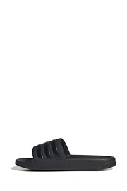 adidas Black Adilette Shower Sliders - Image 2 of 7