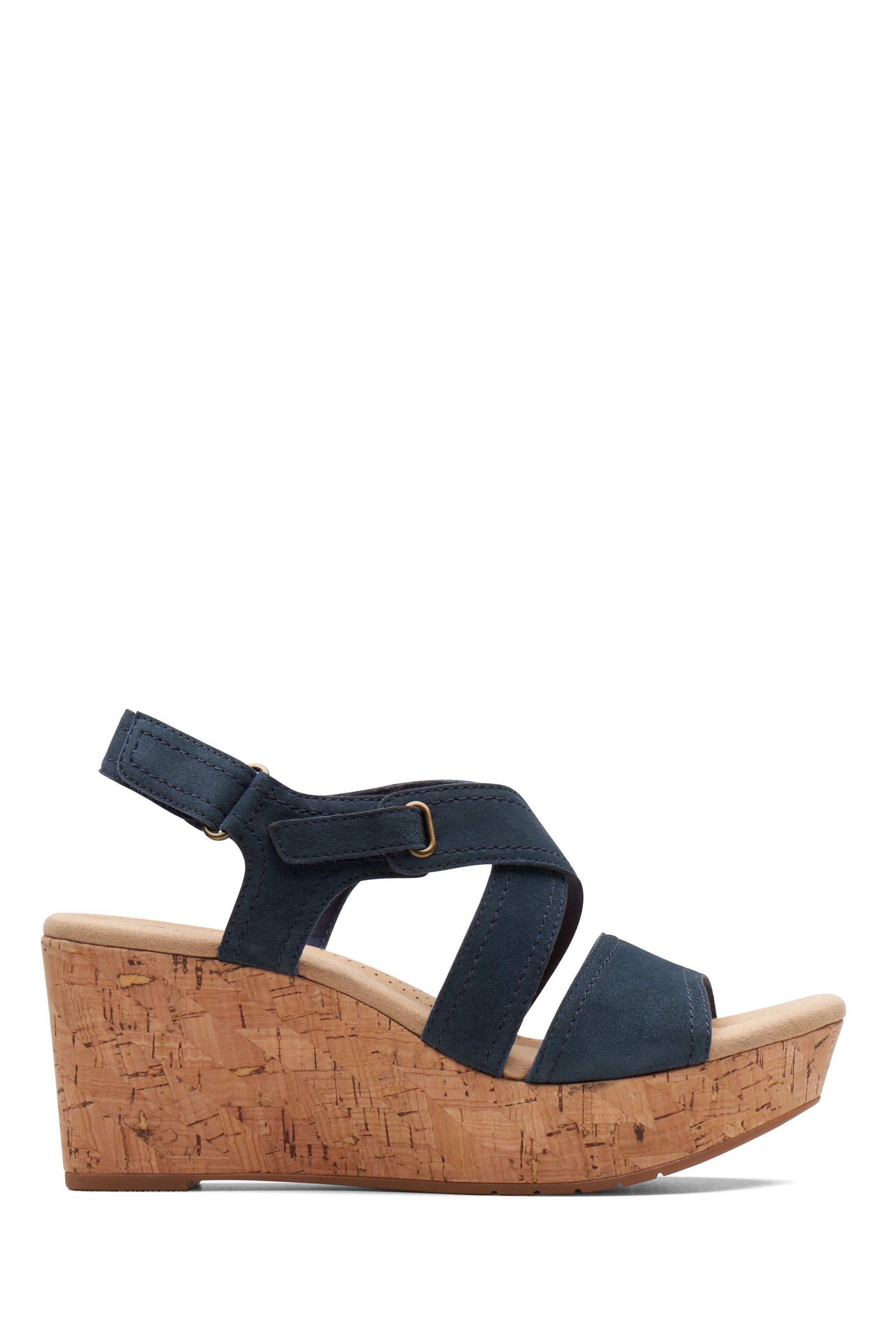 Clarks blue wedge sandals store