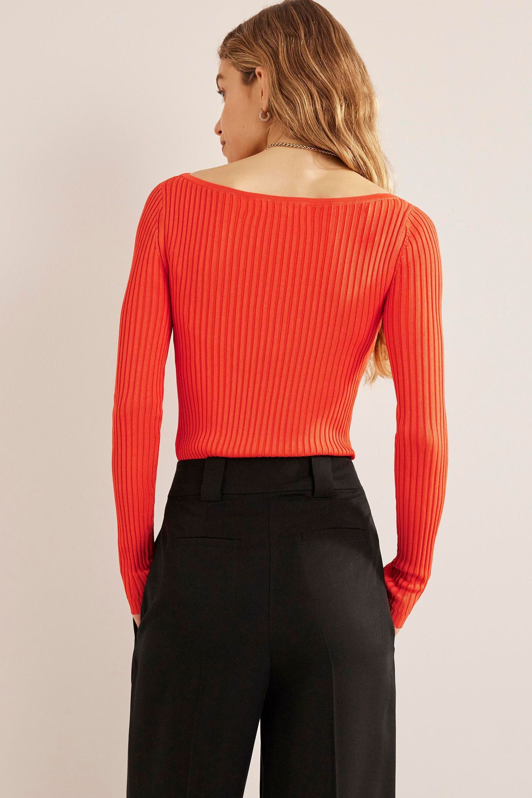 Red slash neck jumper on sale