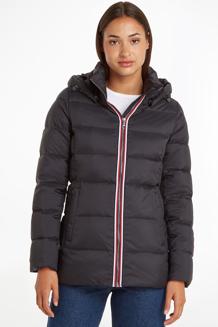 Tommy Hilfiger Global Stripe Down Black Jacket - Image 1 of 6