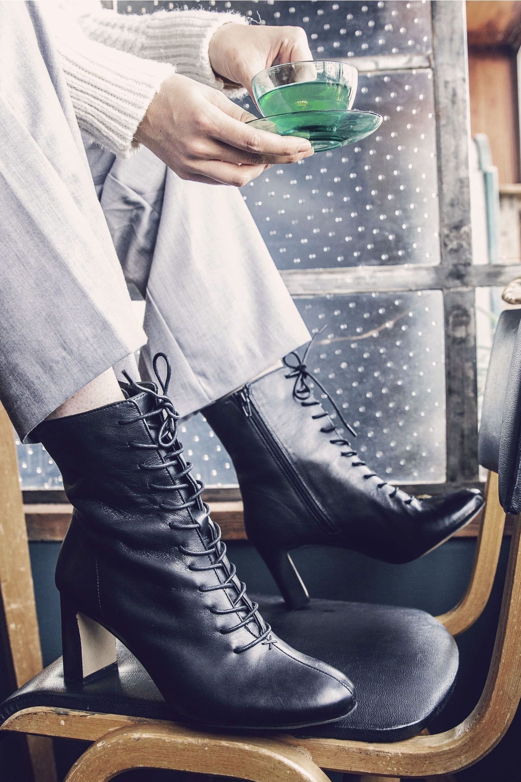 Buy Jones Bootmaker Lenore Heeled Black Leather Ankle Boots from Next Luxembourg
