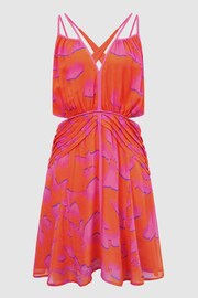 Reiss Orange/Pink Abilene Plunge Neckline Resort Mini Dress - Image 2 of 5