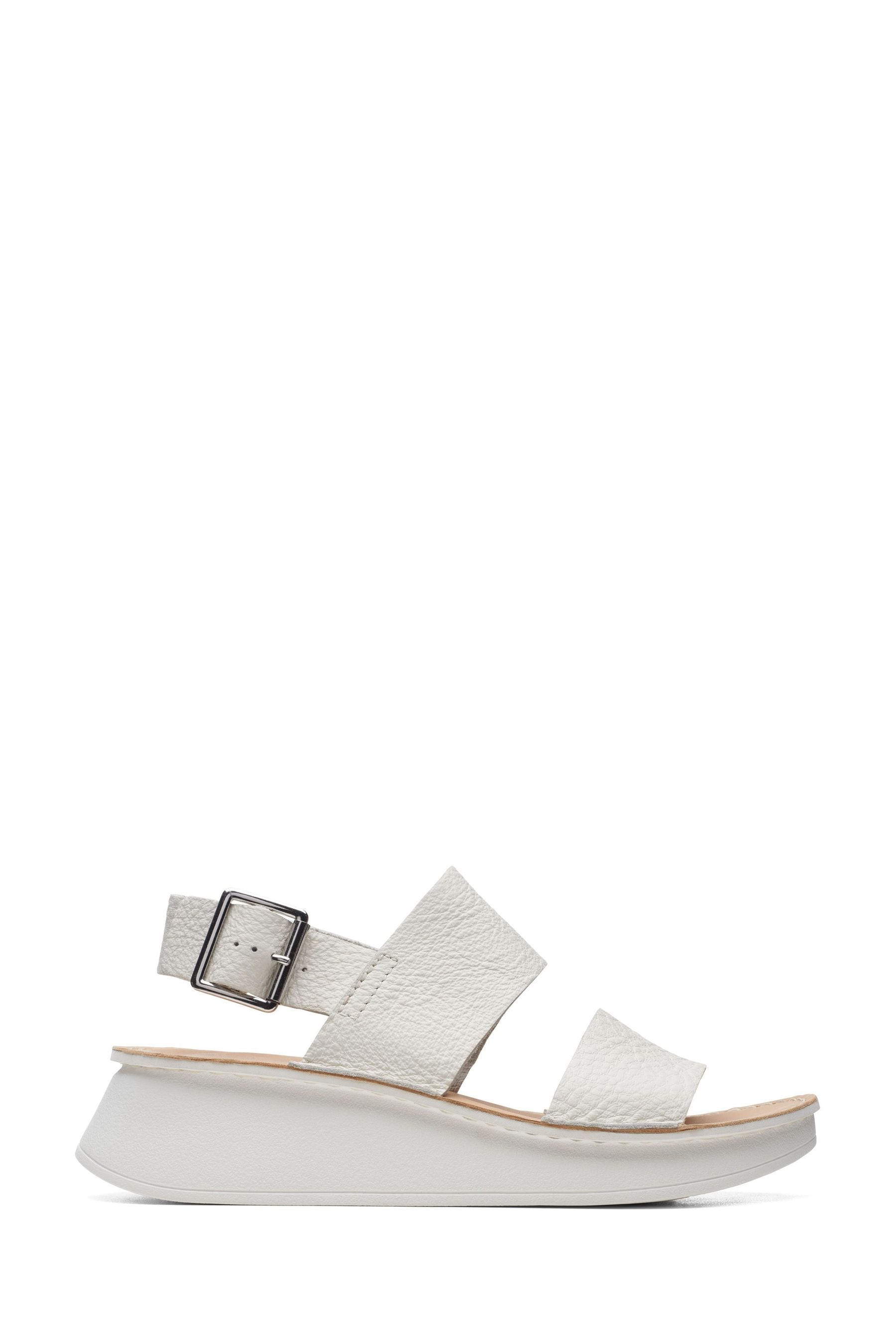 Clarks white leather sandals clearance