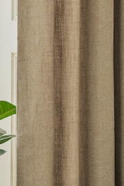 Dark Natural Textured Fleck Eyelet Lined Curtains - Image 3 of 6